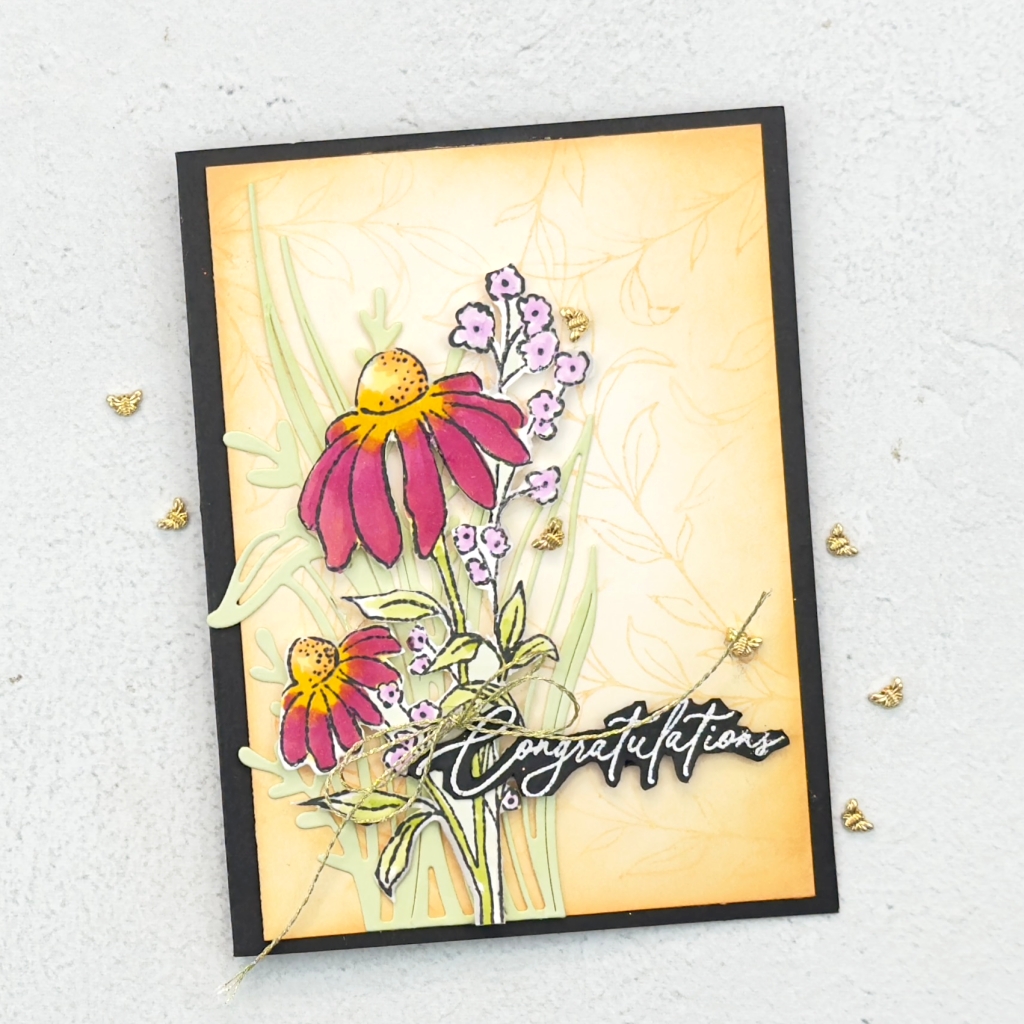 Congratulations card with mixed florals
