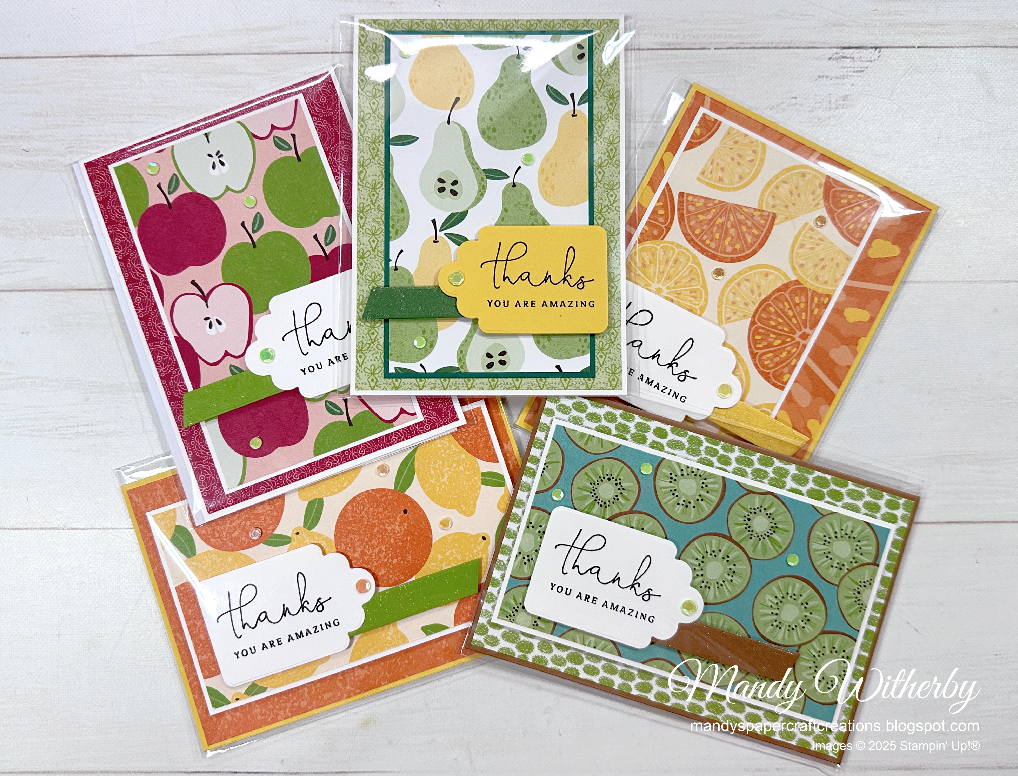 Fruit salad thanks cards 