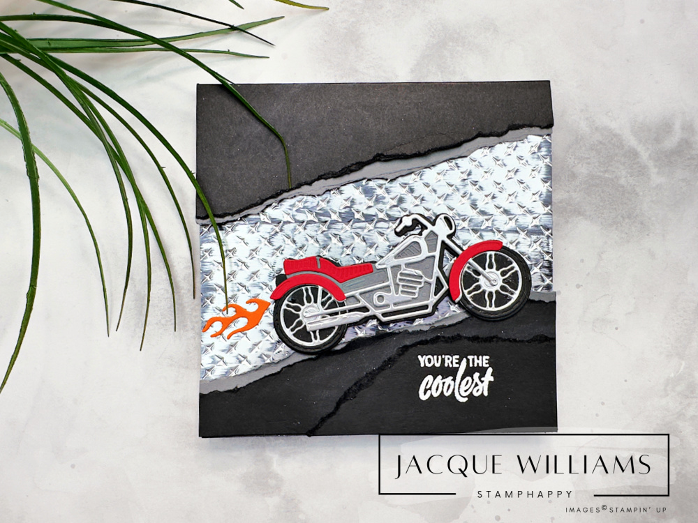 Stampin up legendary ride fault line technique masculine cards cardmaking reel jacque williams nz blog