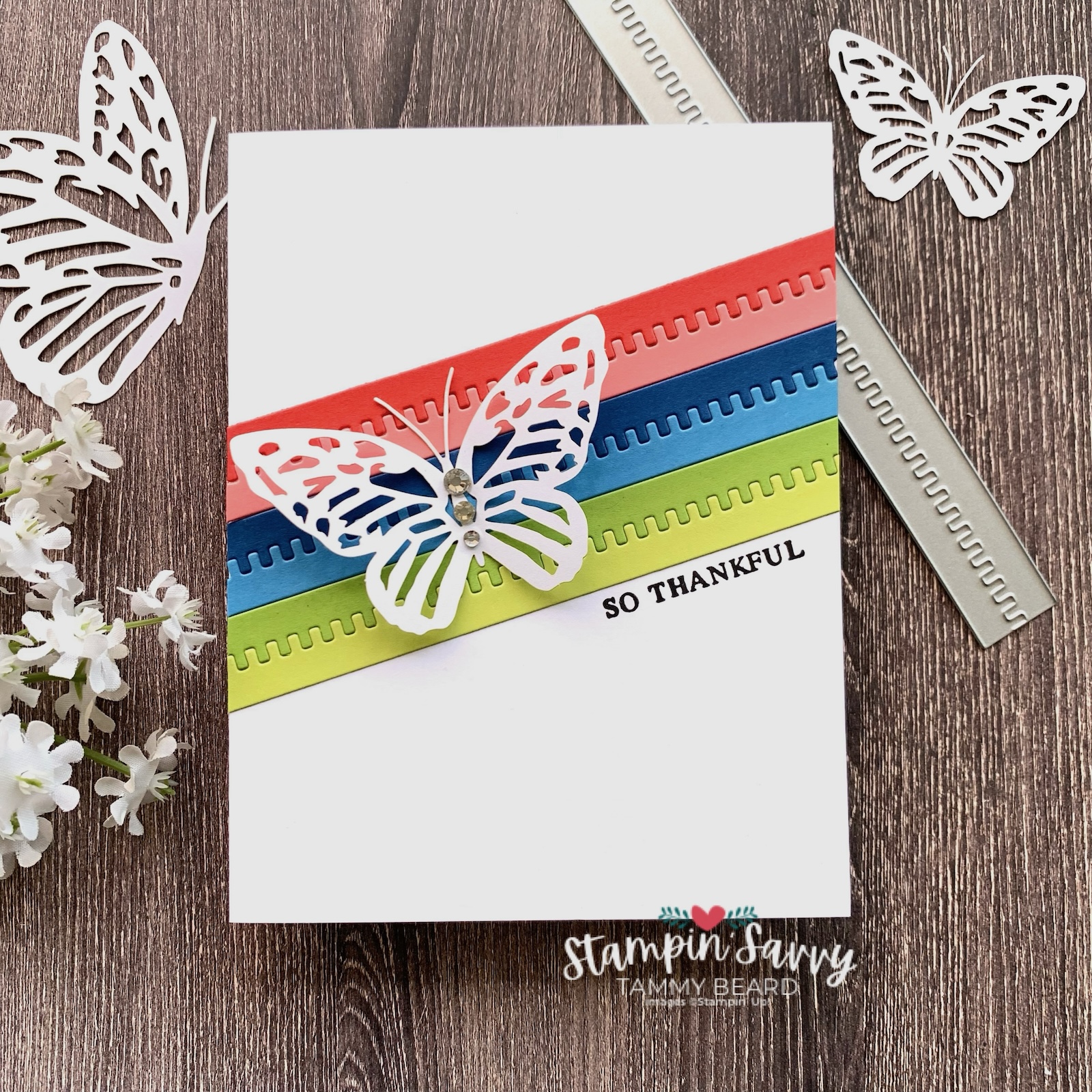All zipped up paper butterfly card idea by tammy beard for stampinsavvy.com