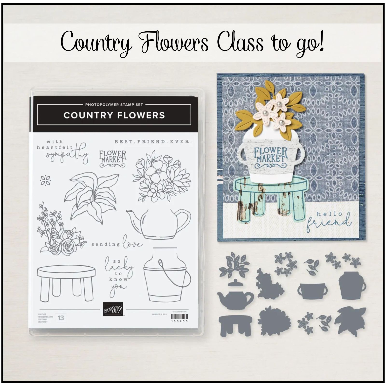 Country flowers class to go 