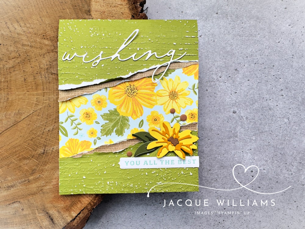 Stampin up floral delight fault line technqiue two toned nzn blog min