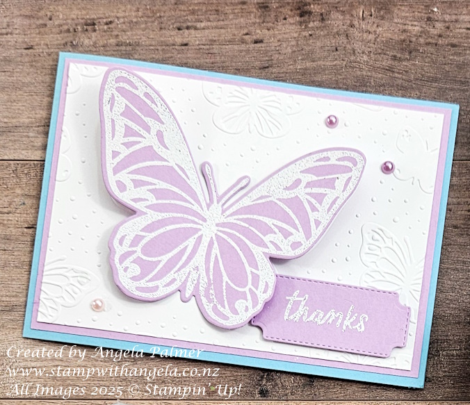 Heat embossing with beautiful butterflies card