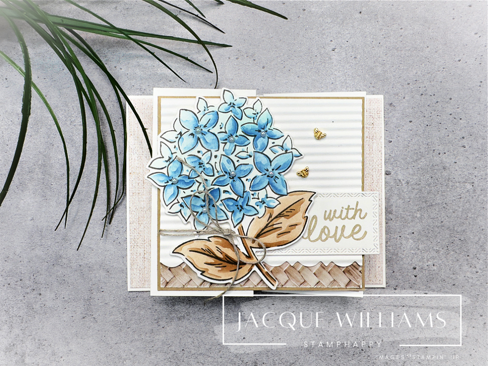 Stampin up thankful garden fun fold bifold hydrangea natural textures nz blog