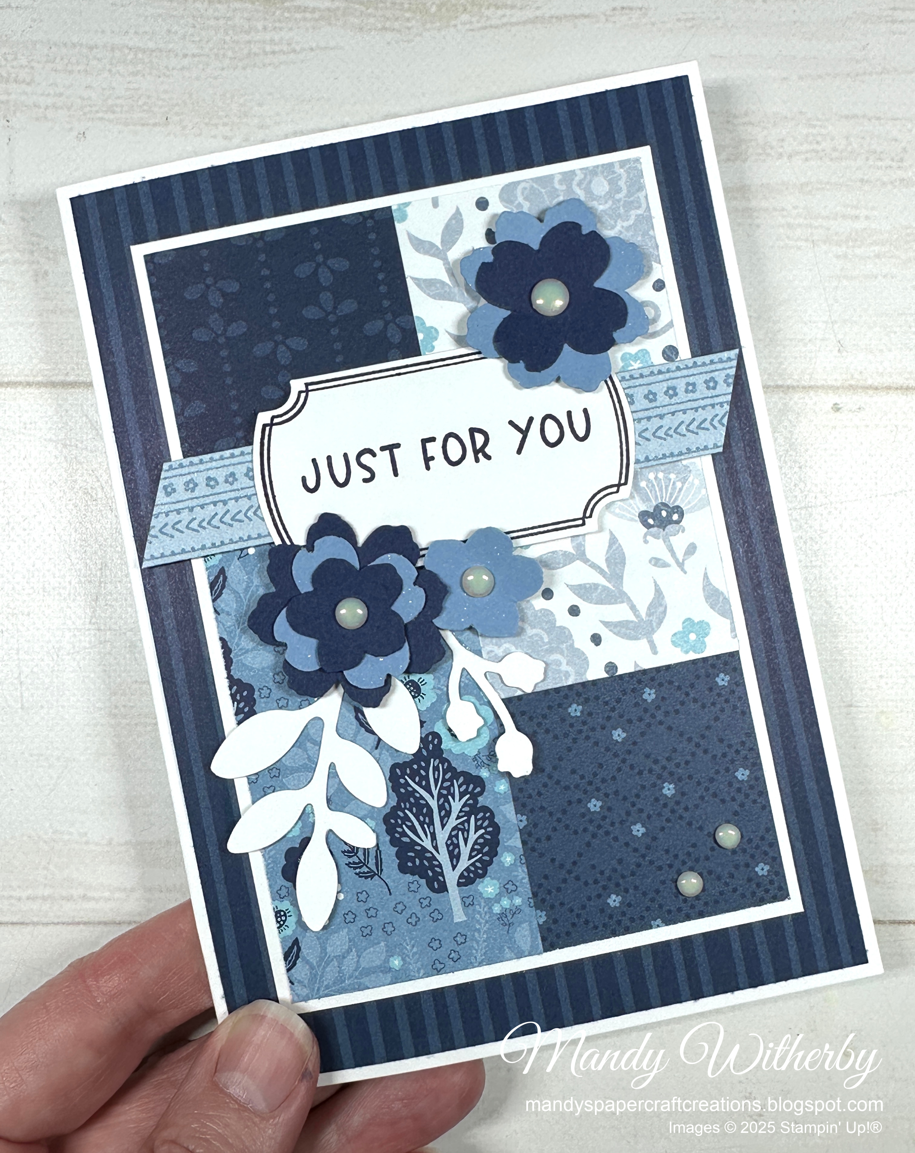 Floral just for you card  1 