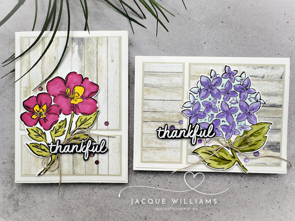 Stampin up thankful garden design spark card sketch template variations hydrangea nz blog