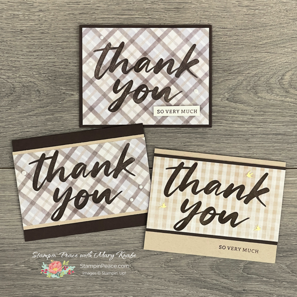 Stampin  up  thanking you stamp    mary knabe