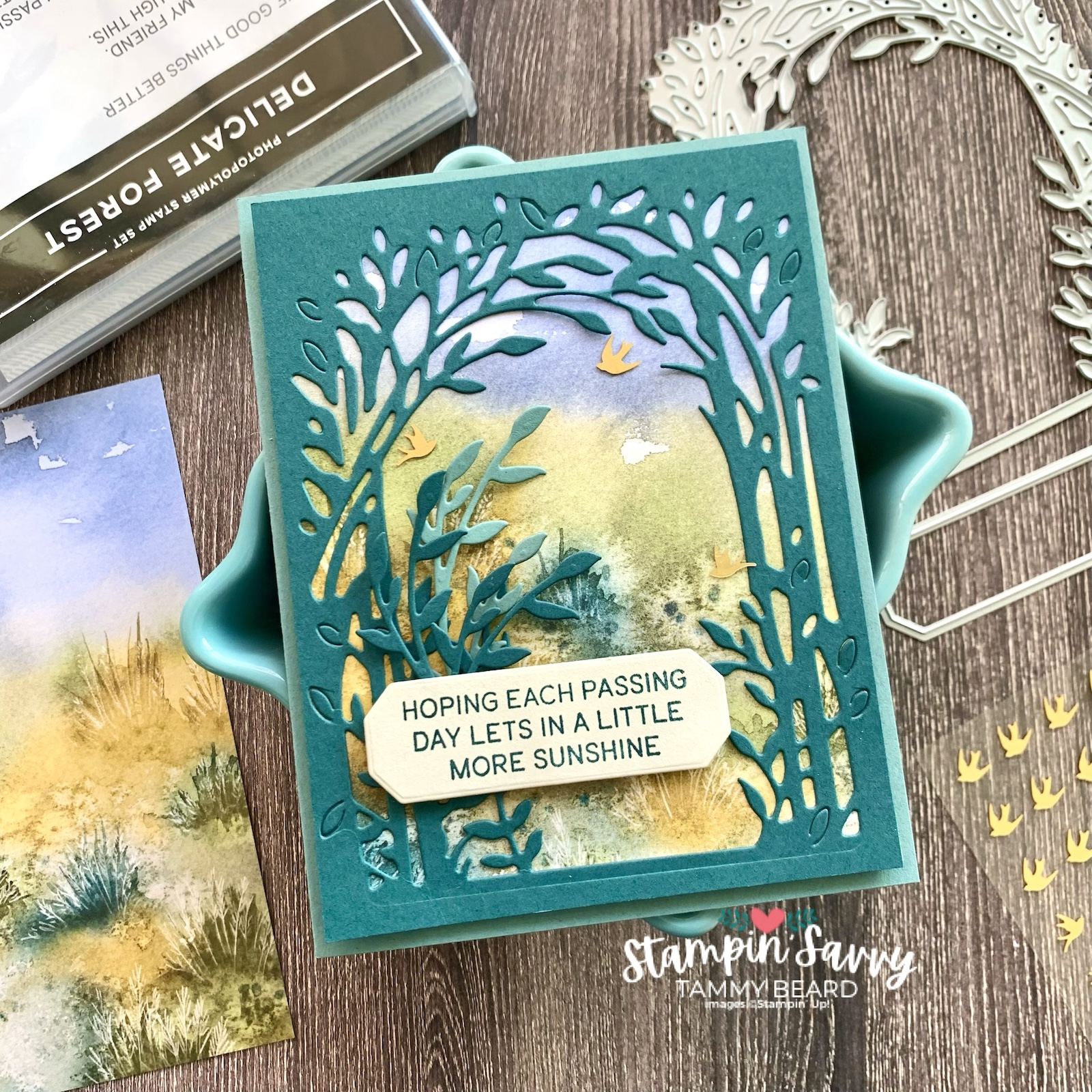 Delicate forest card idea by tammy beard for stampinsavvy.com