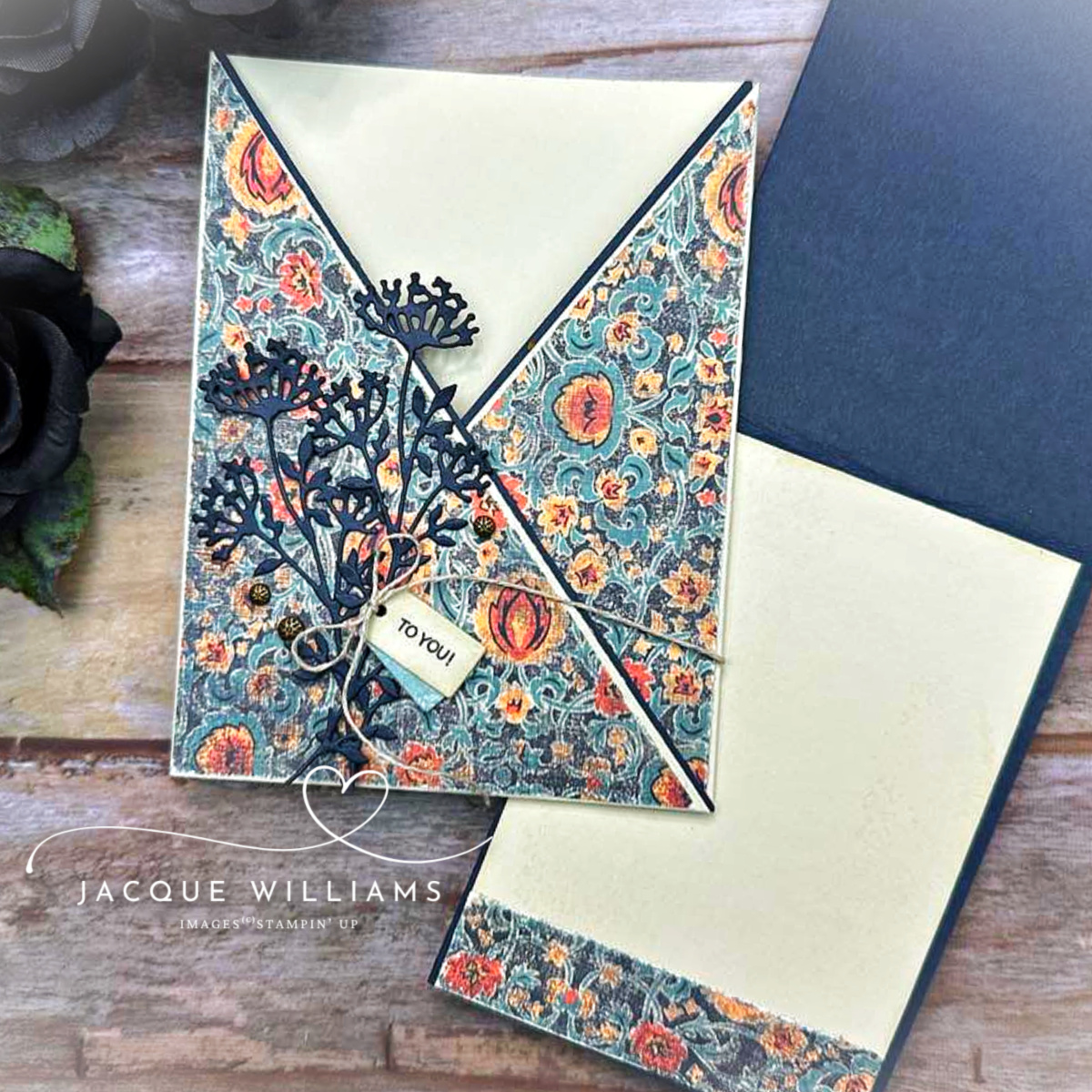 Stampin up beautiful gallery criss cross card fun fold free template vintage