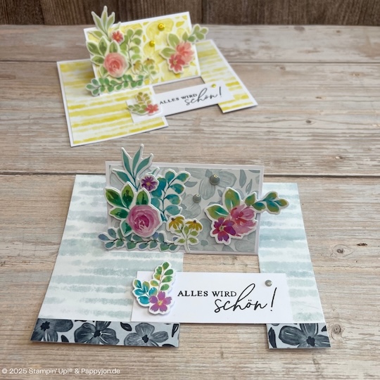 Flip over karte herrlich floral