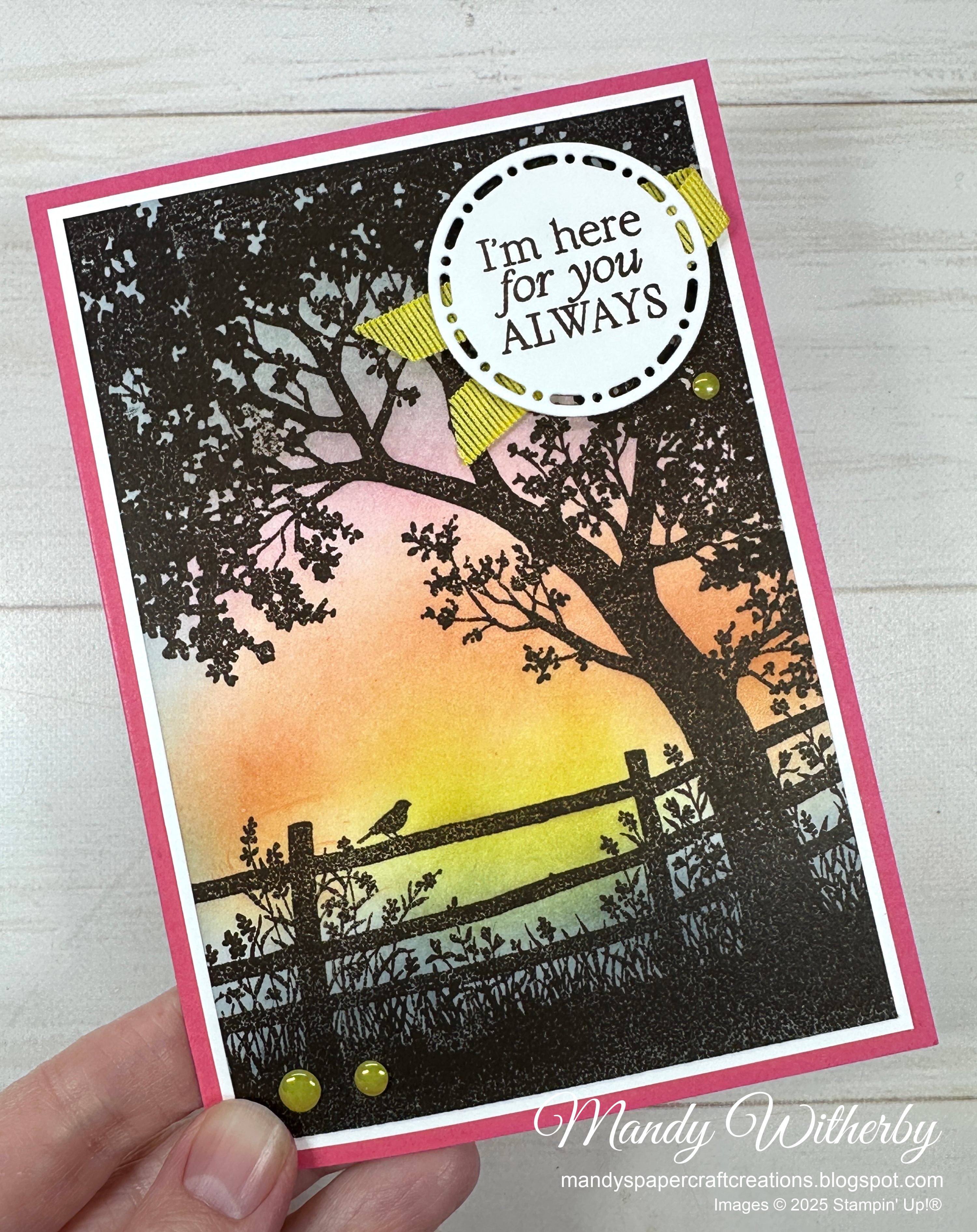 Peaceful view sunrise card 1