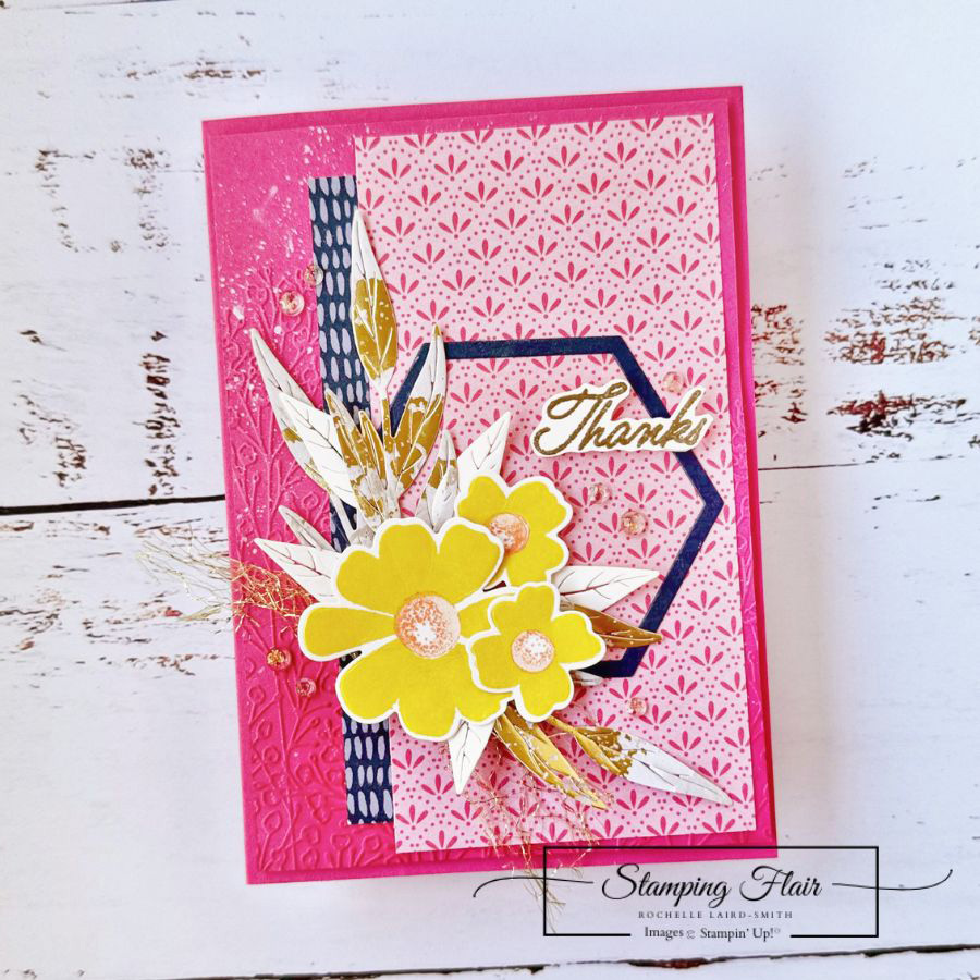 Floral impressions suite thank you card hexagon frame