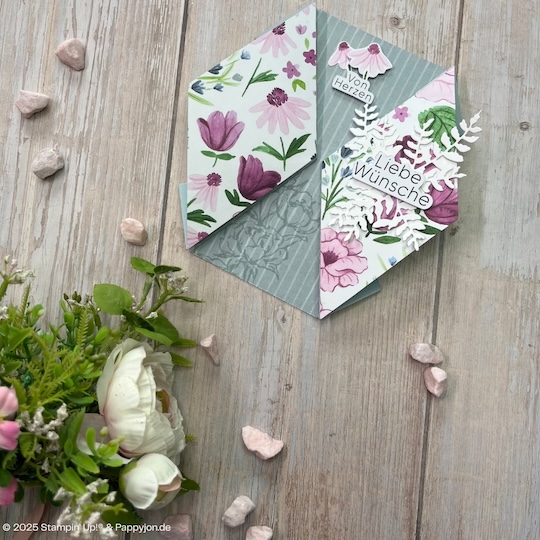 Fun fold cardvon herzen liebe wuensche
