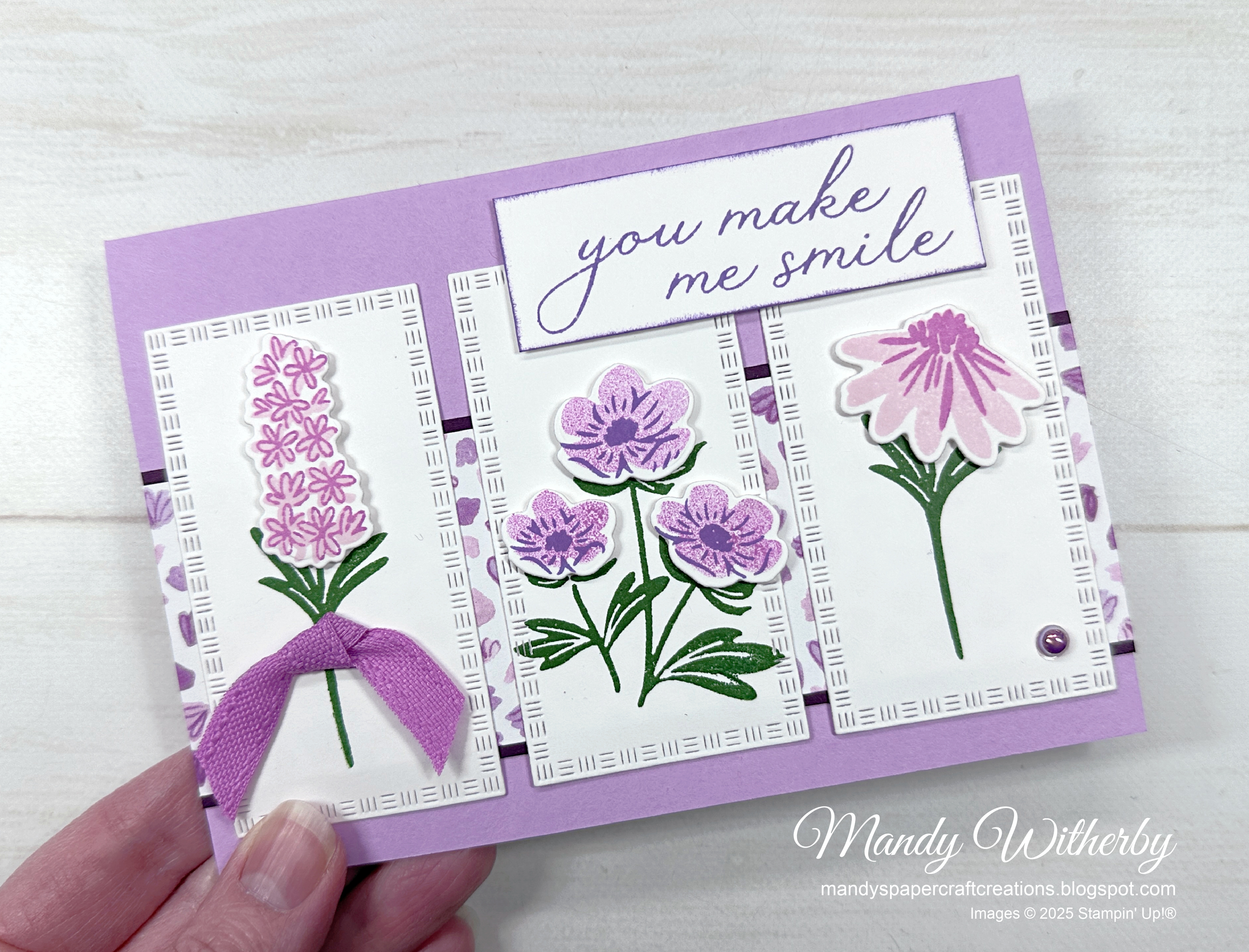 Pretty purple florals card 1