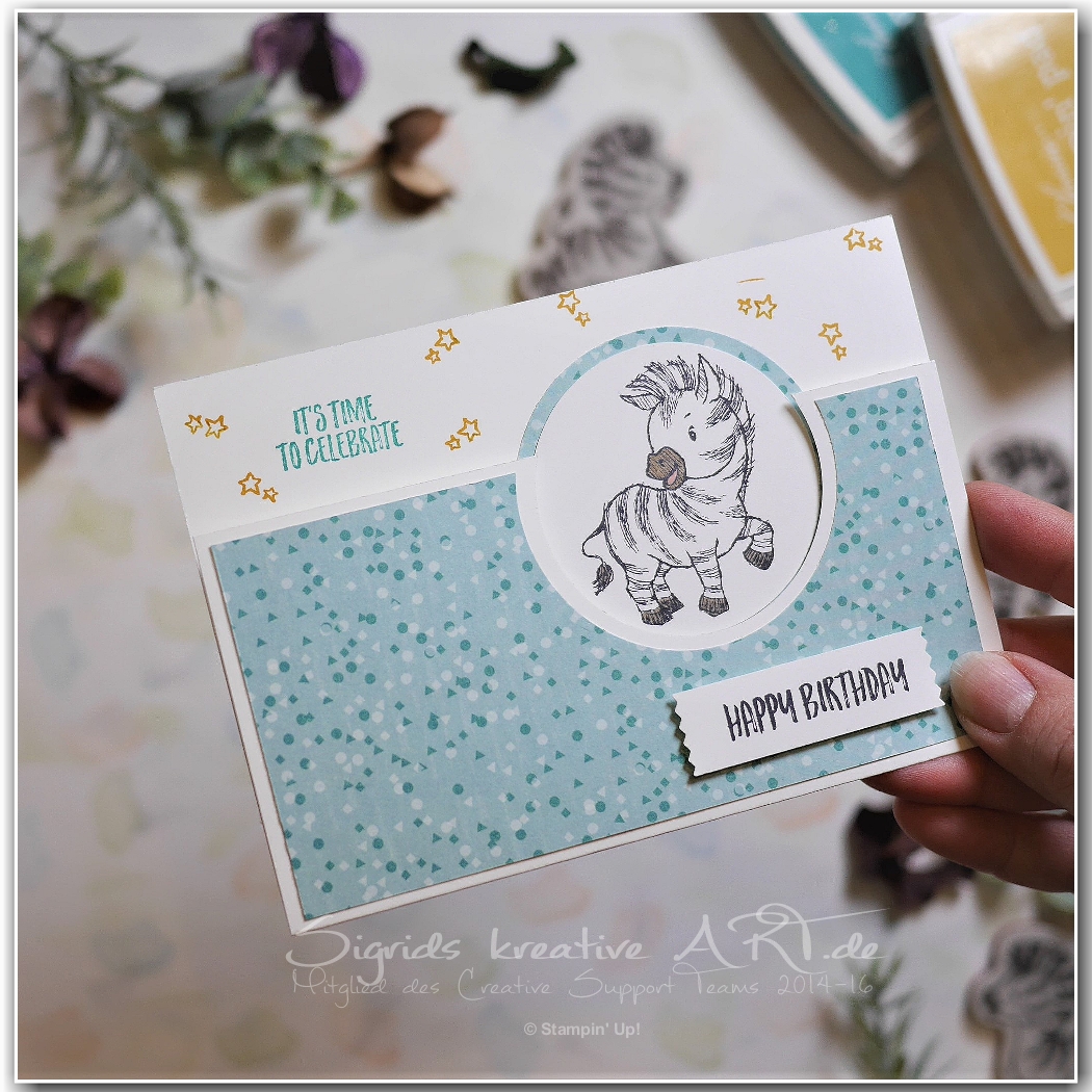 Zany zebras   gucklockarte   anleitung   stampin up 2 001