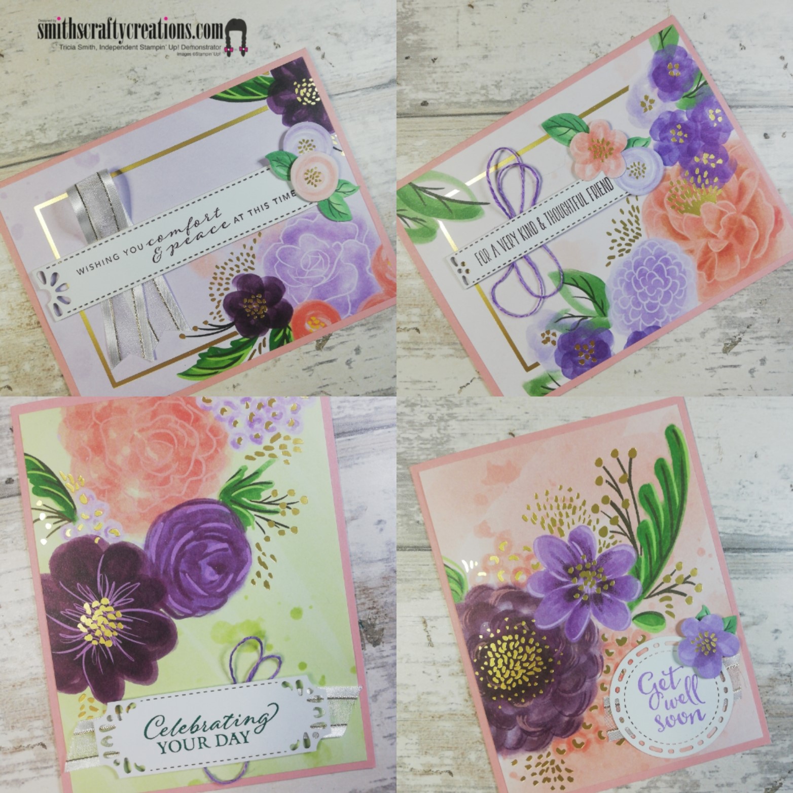 Gorgeous posies card kit collage stampin up uk