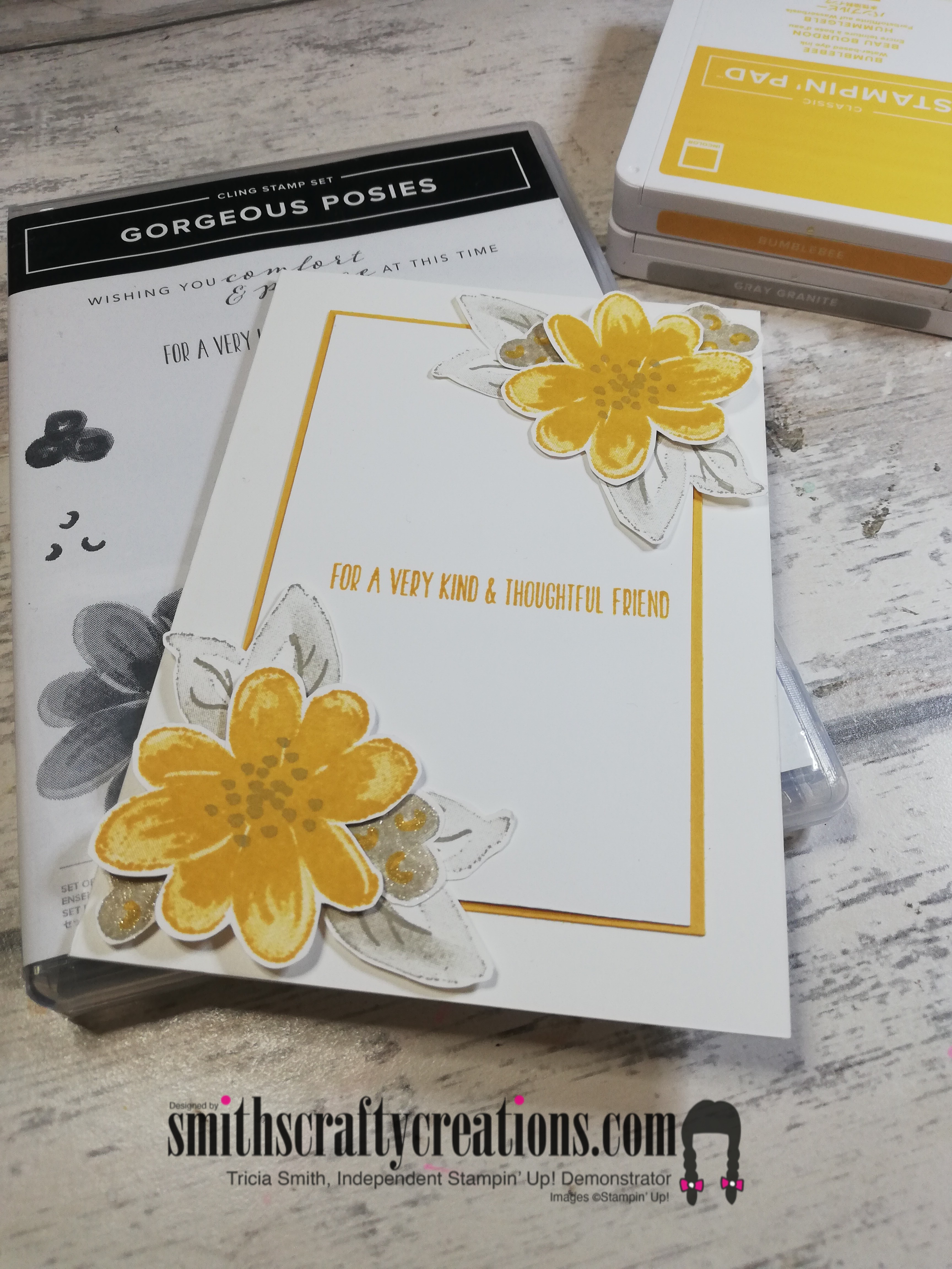Gorgeous posies handmade card stampin up uk 1