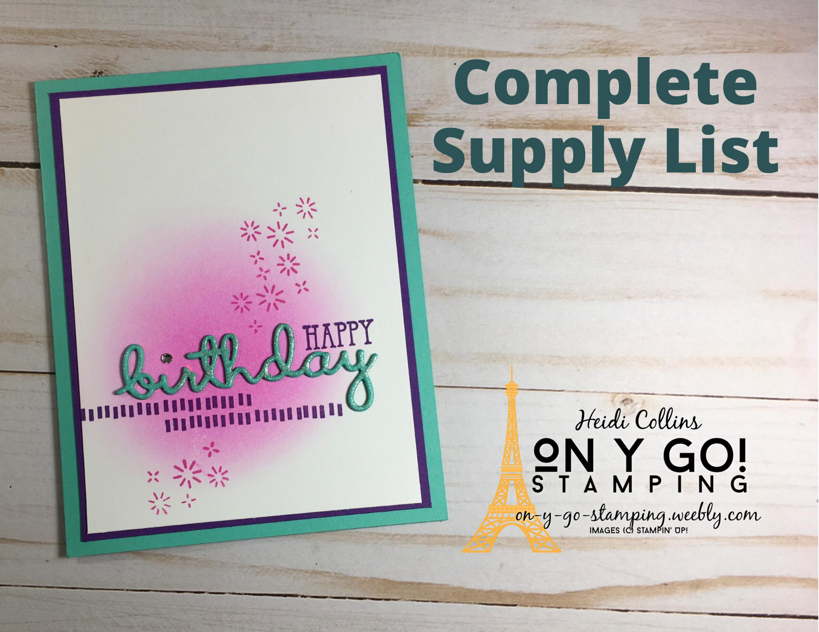 Birthday puff supply list graphic
