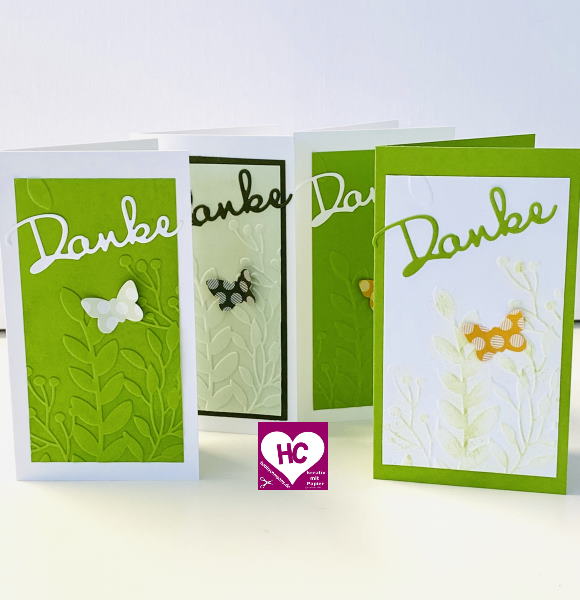 Kleine dankekarte gepraegt