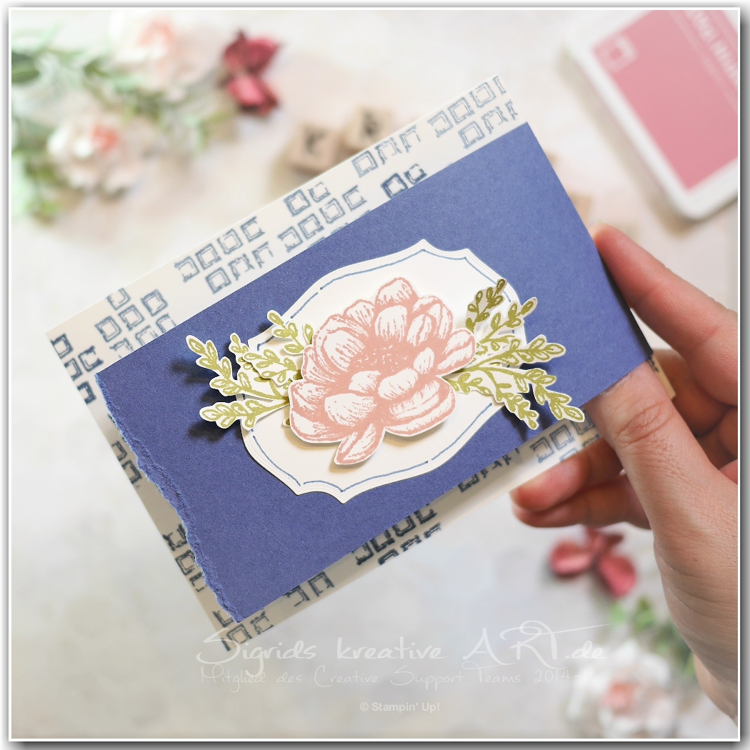 Gewebte worte   flower power   fun fold card   stampin up 1 001