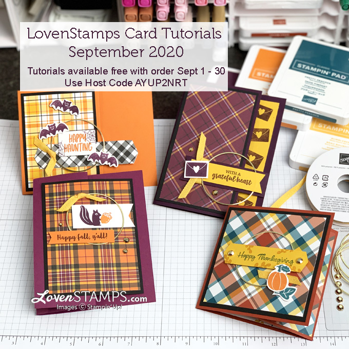 Banner year pick a punch plaid tidings 4 project monthly lovenstamps tutorials stampin up supplies fall fun fold card ideas