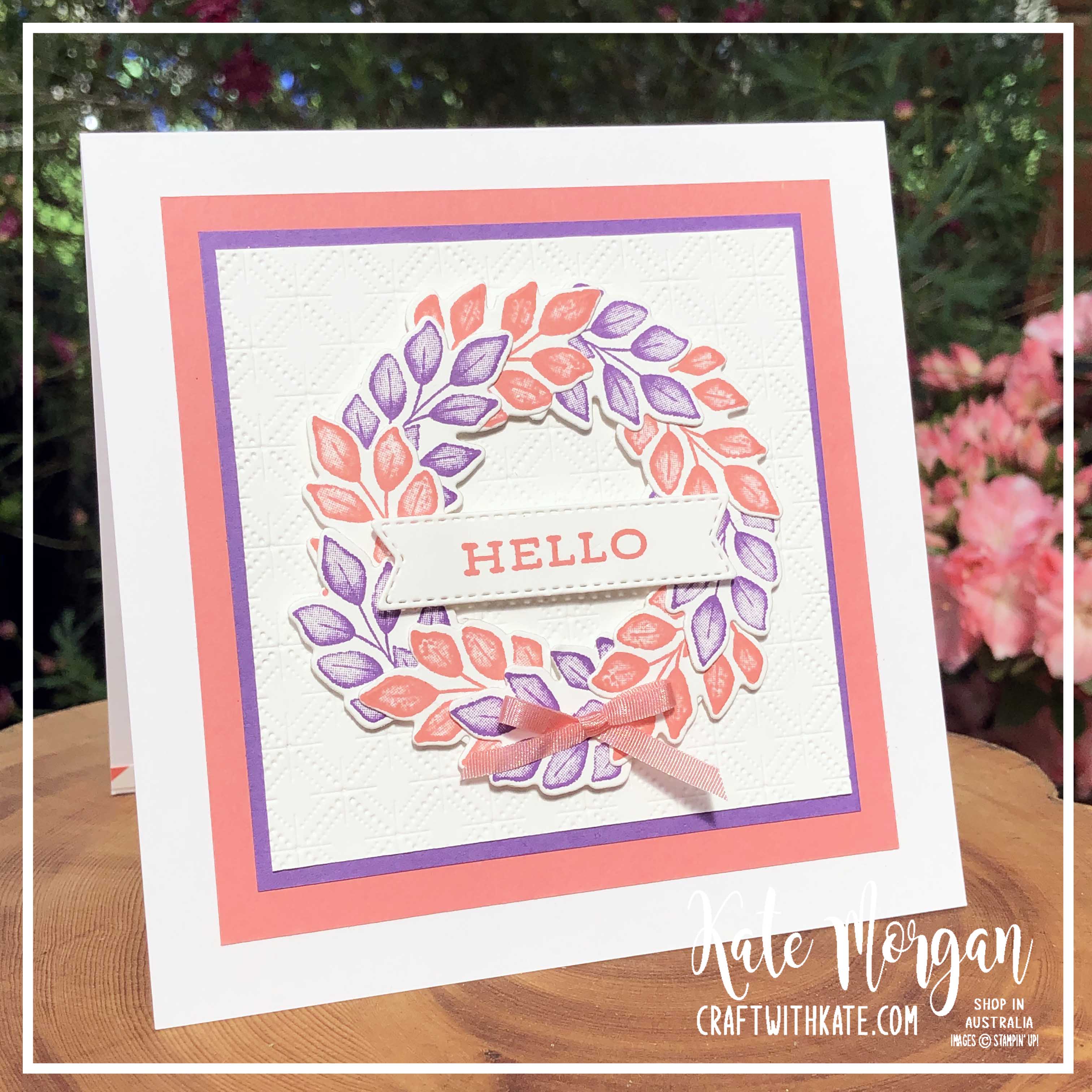 Forever fern bundle in a wreath by kate morgan  stampin up australia 2020 colour creations angle