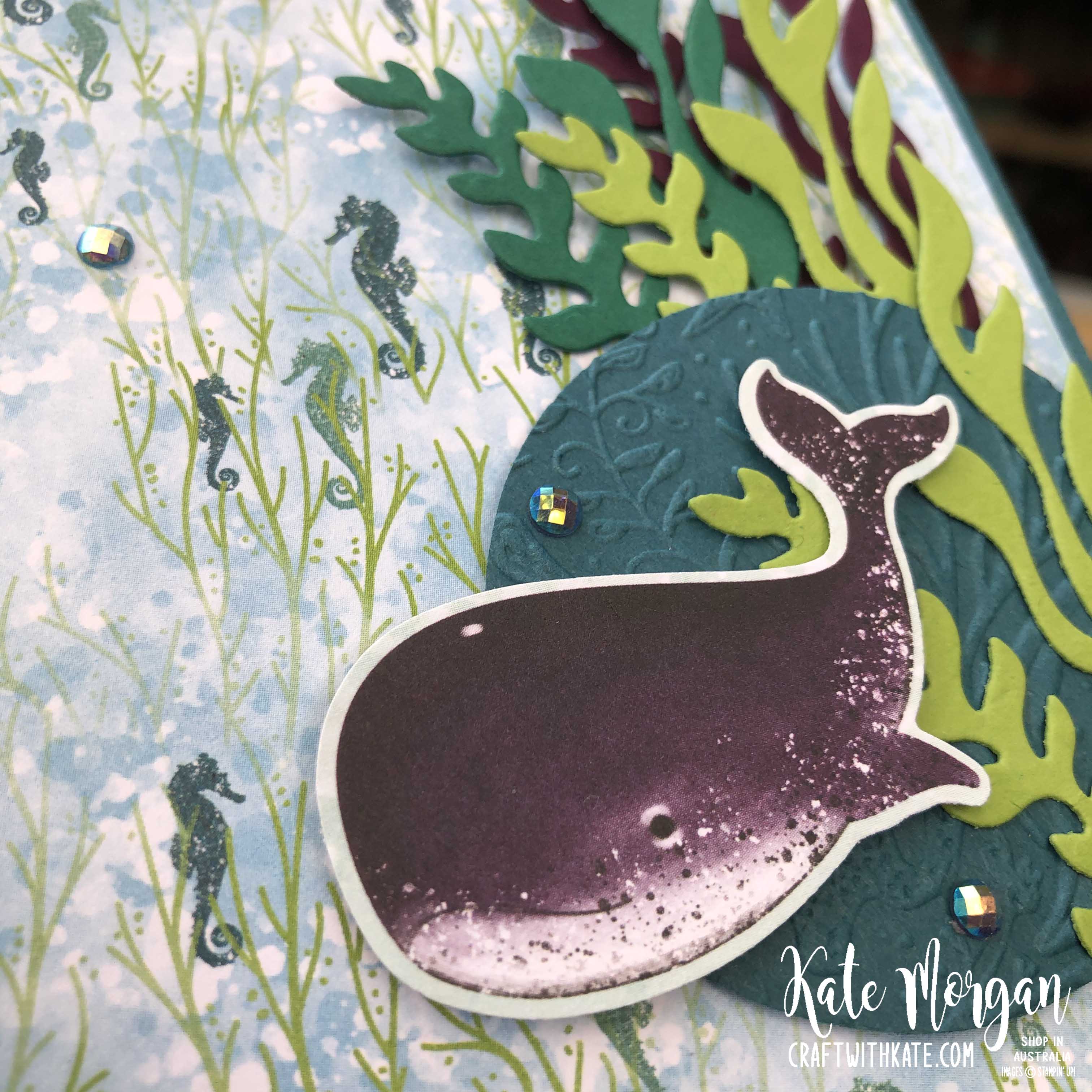 Under the sea card using stampin up whale of a time by kate morgan australia 2020