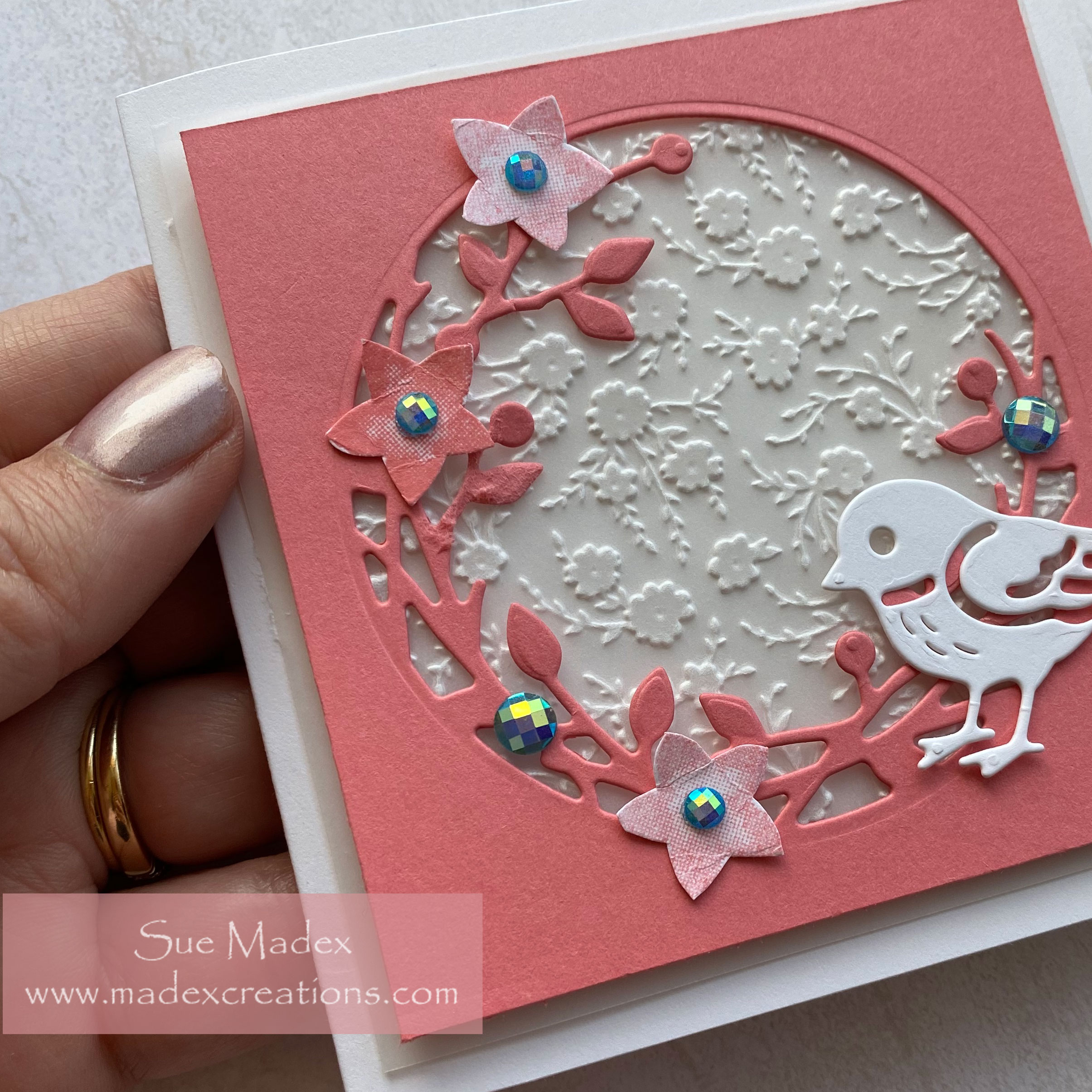 Flirty flamigo card sue madex