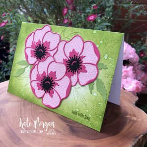 Colour creations showcase featuring granny apple green using stampin ups painted poppies by kate morgan australia 2020