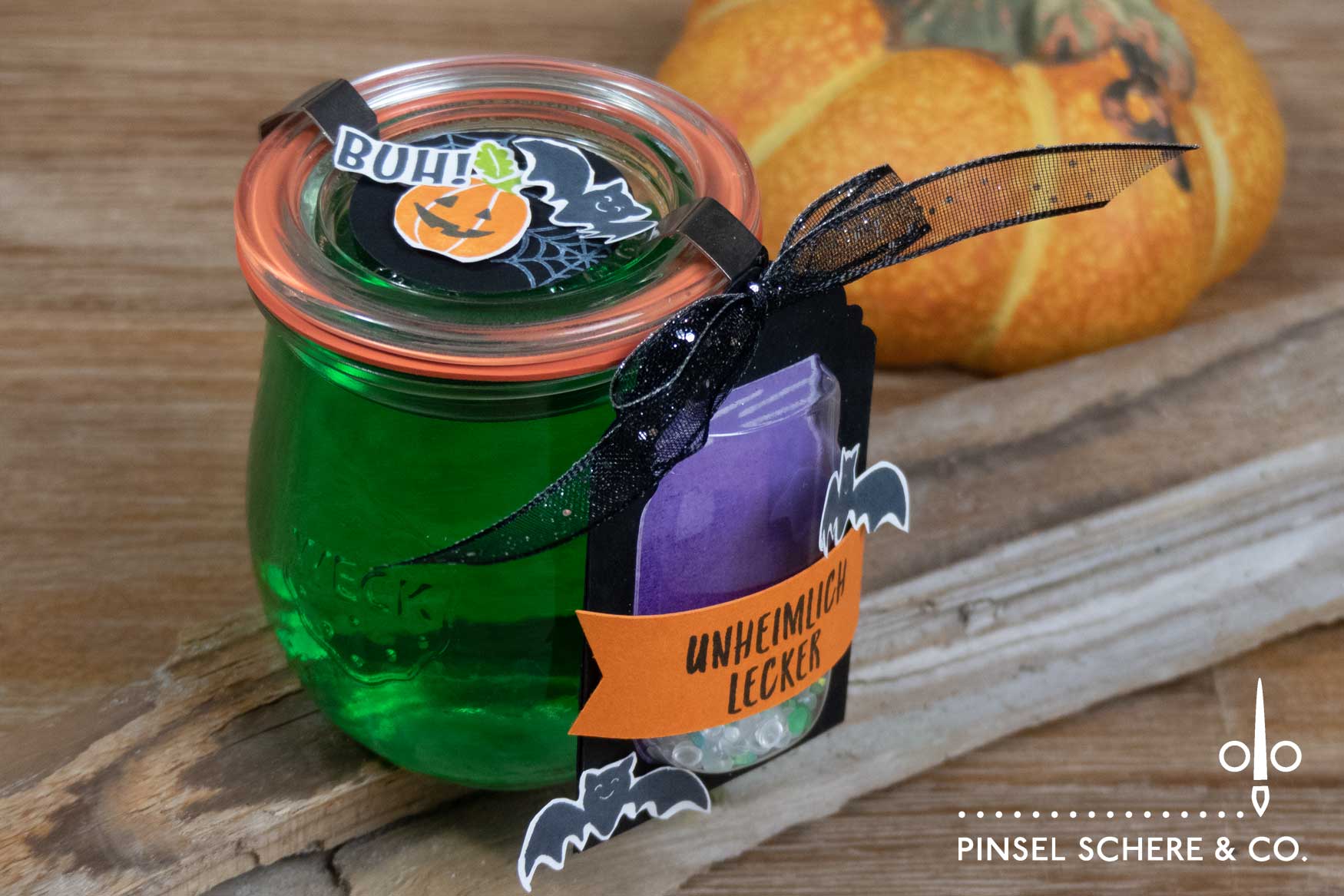 Stampin up gr%c3%bcsse im glas einmachglas faehnchen vielfalt anh%c3%a4nger 12 tage halloween wackelpudding im glas pinselschereco alexandra grape 03