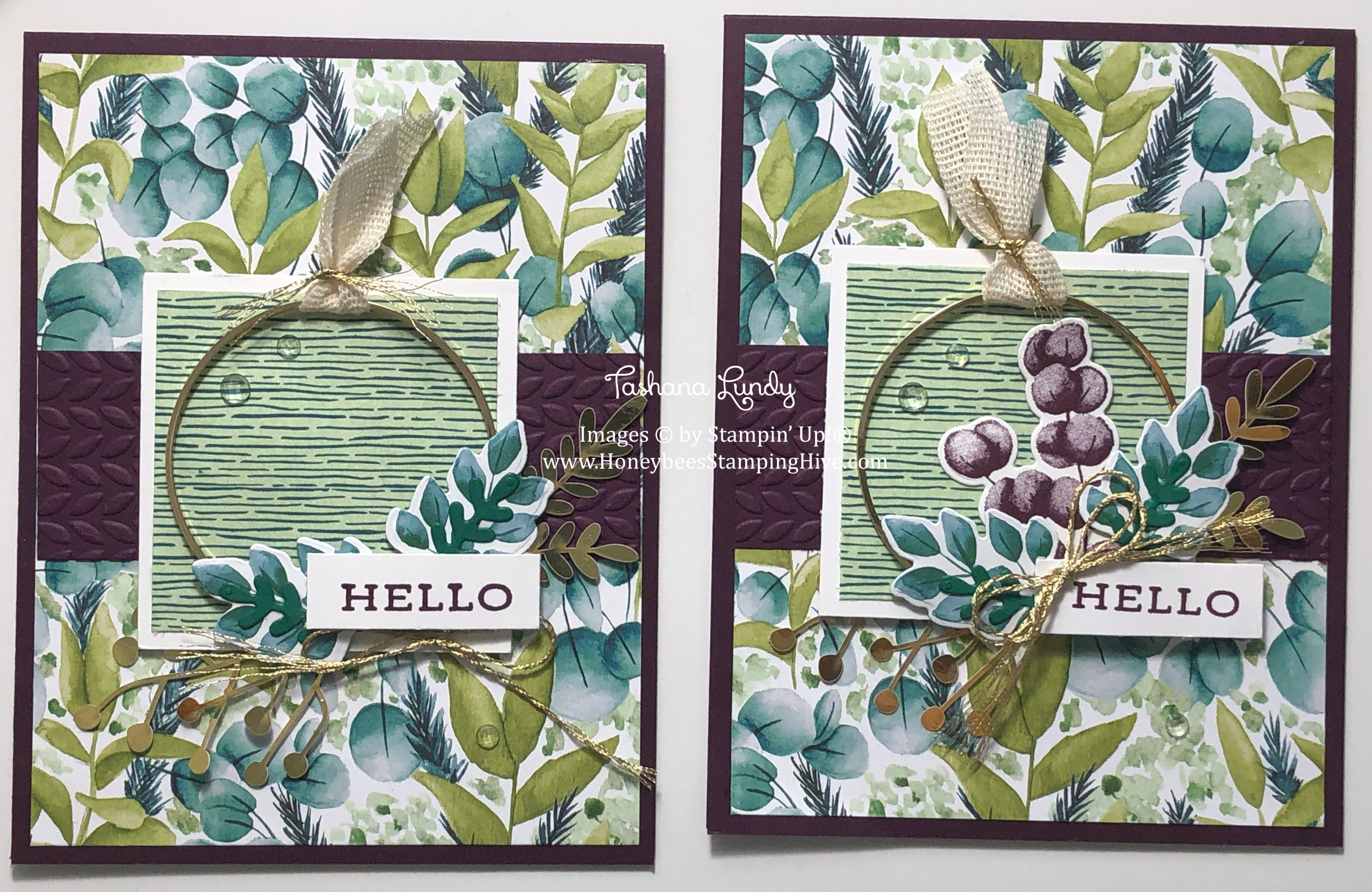 Forever greenery hello cards honeybee s stamping hive 