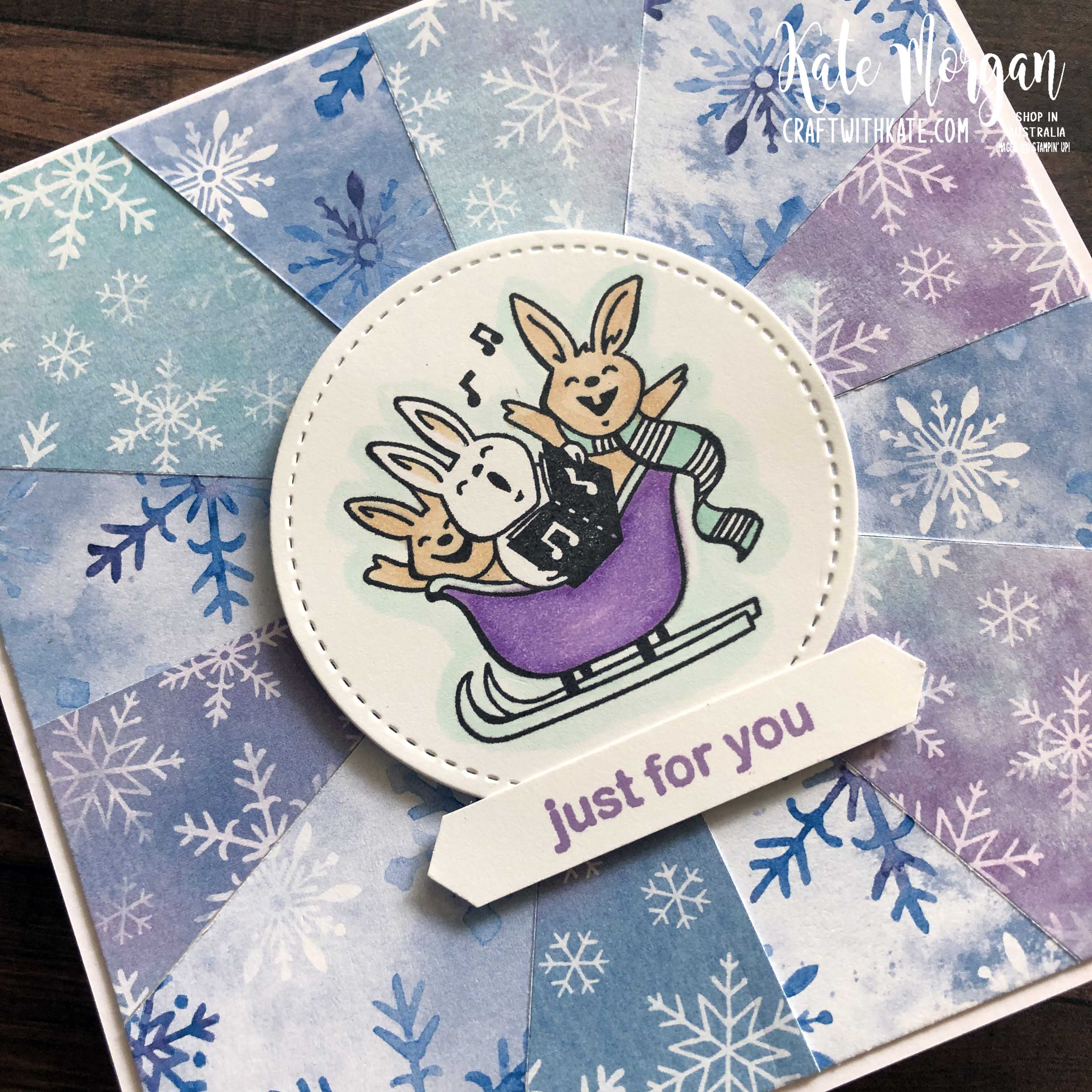 Colour creations showcase highland heather using stampin up snowflake splendor dsp warm   toasty by kate morgan  australia 2020.