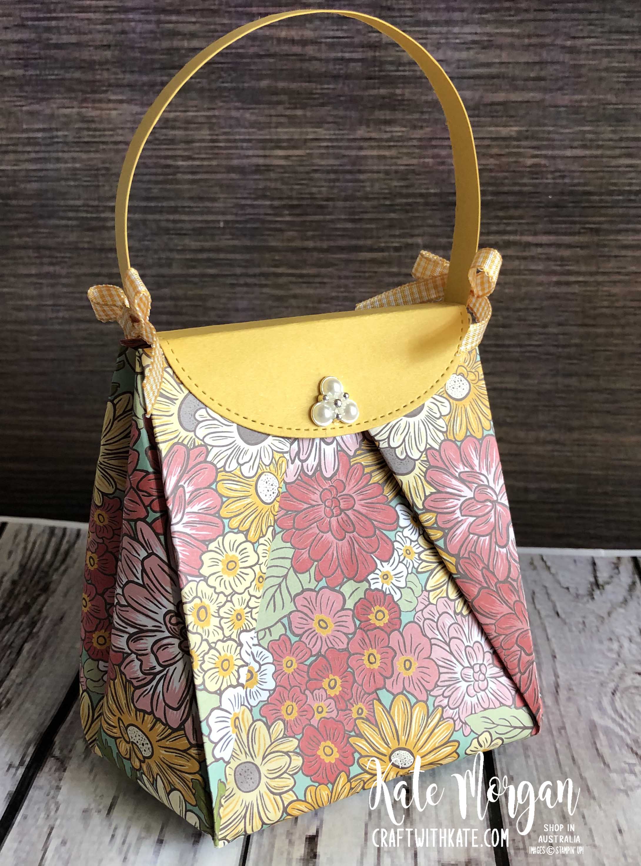 Mary poppins bag using stampin up ornate garden specialty dsp by kate morgan  australia 2020