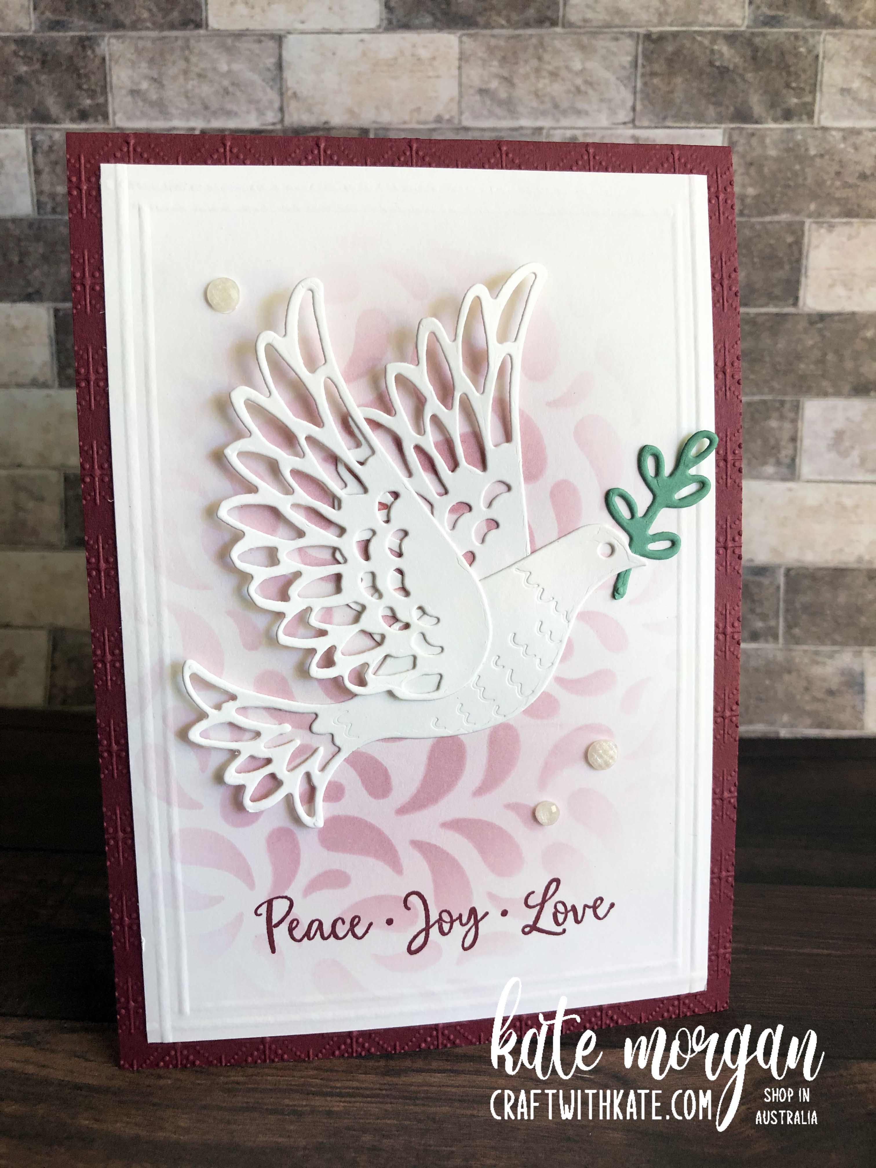 Masked dove christmas card using stampin ups dove of hope by kate morgan australia colour creations showcase 2020