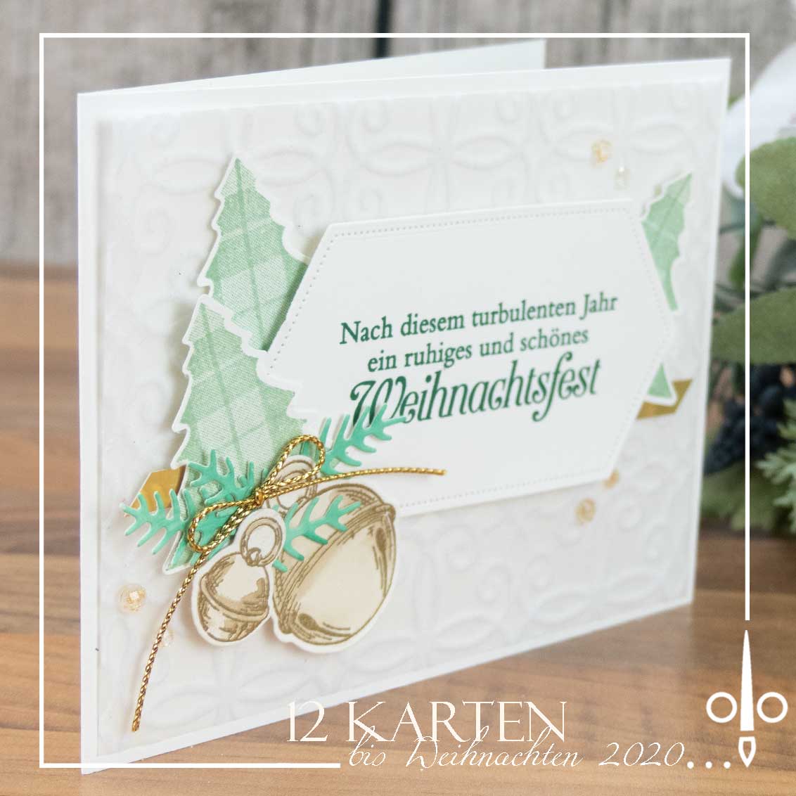 Stampin up 12 karten bis weihnachten tannen   karos nadelbaum cherish the season beflockte bl%c3%bcten weihnachtskarte pinselschereco alexandra grape 7