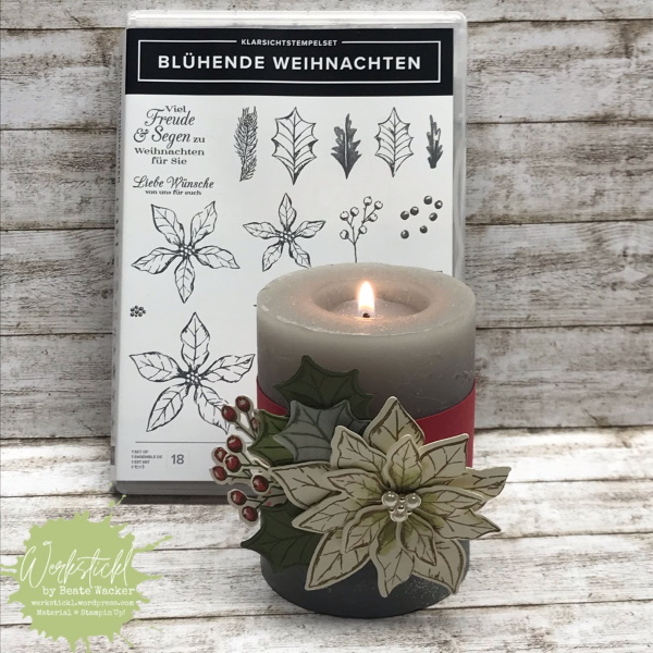 1 set 5 tage 25 ideen  bl%c3%bchende weihnachten   stampin up   werkstickl  kerze  banderole  deko  home deco