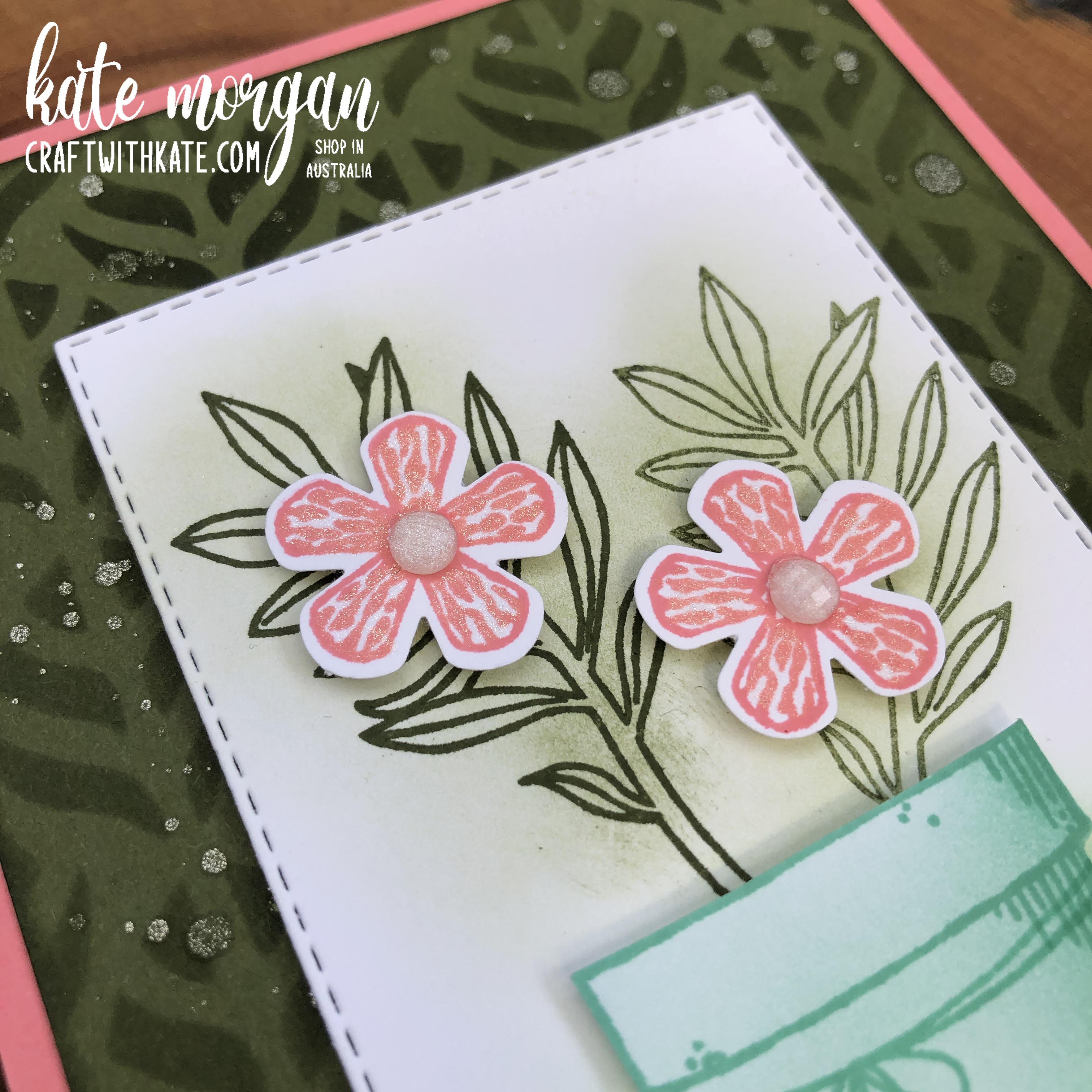 Basket of blooms for ccs mossy meadow by kate morgan stampin up australia 2020 close up