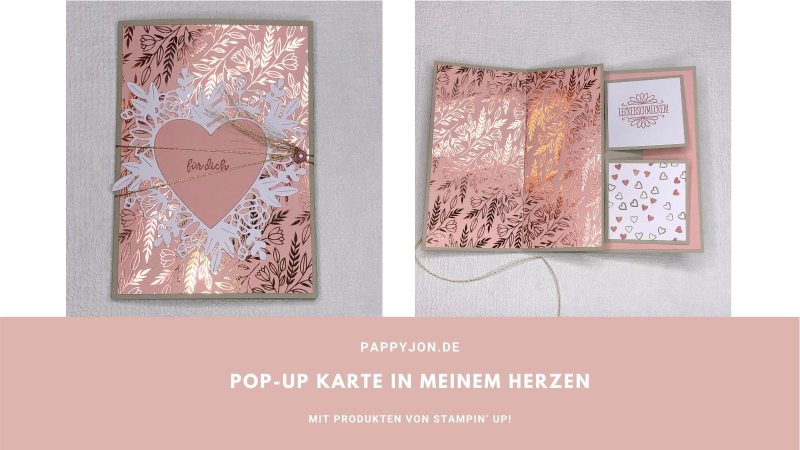 Pop up card herzen mc