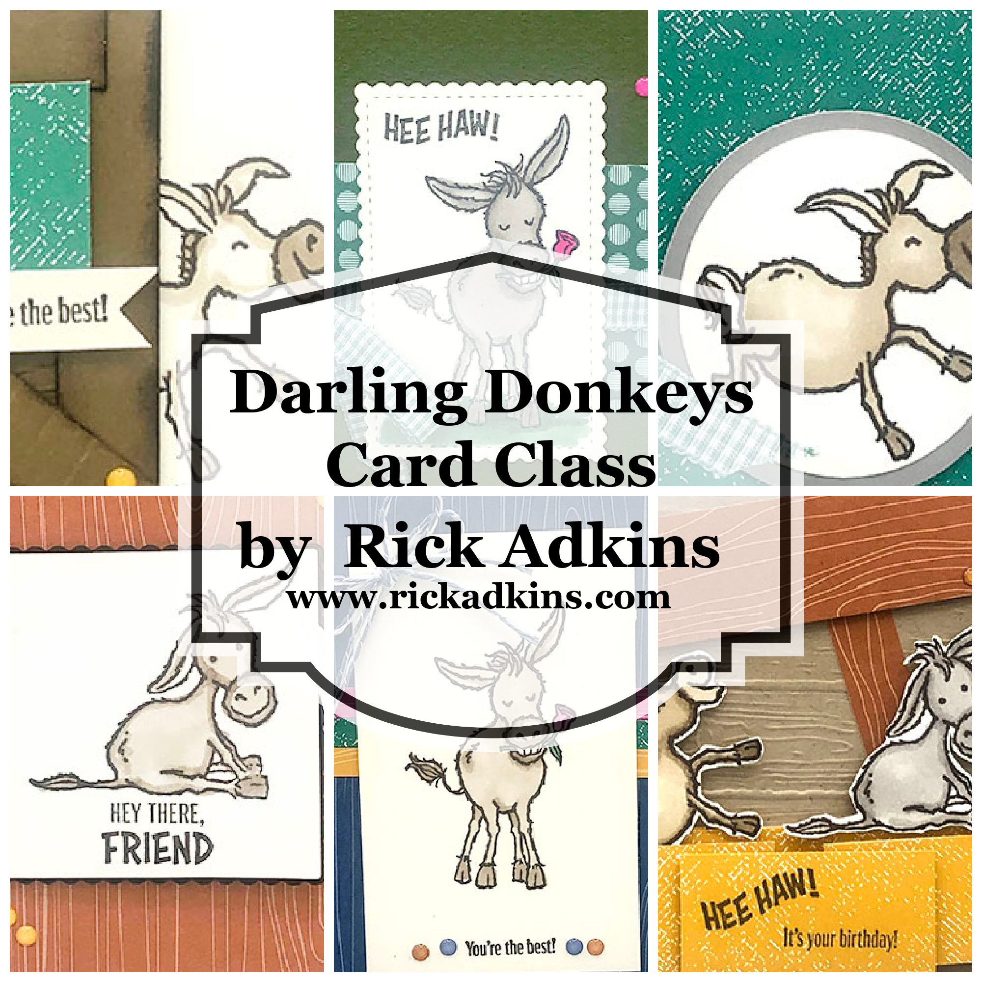 Darling donkeys card class rick adkins