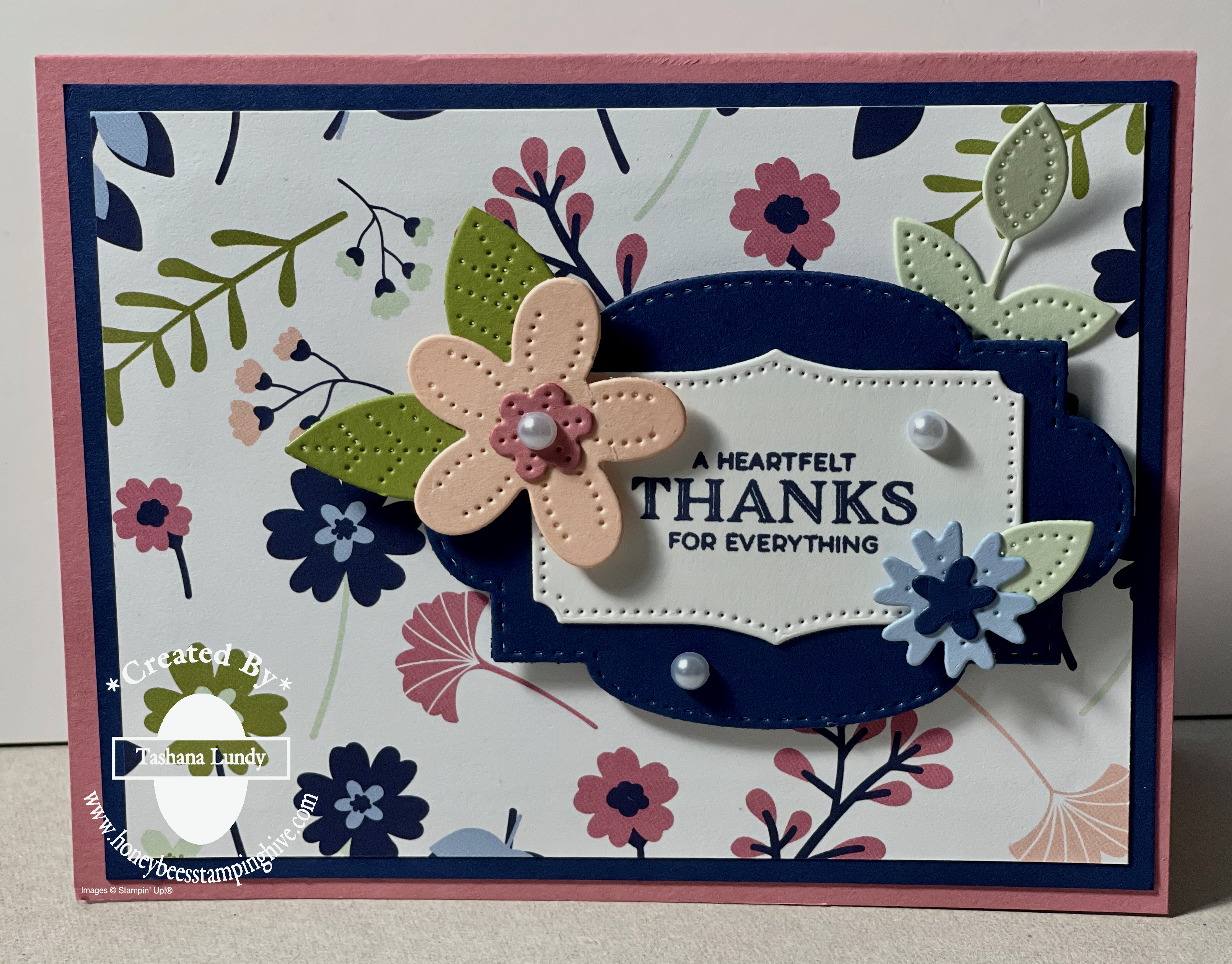 Paper   pierced blooms with punch party card  honeybee s stamping hive