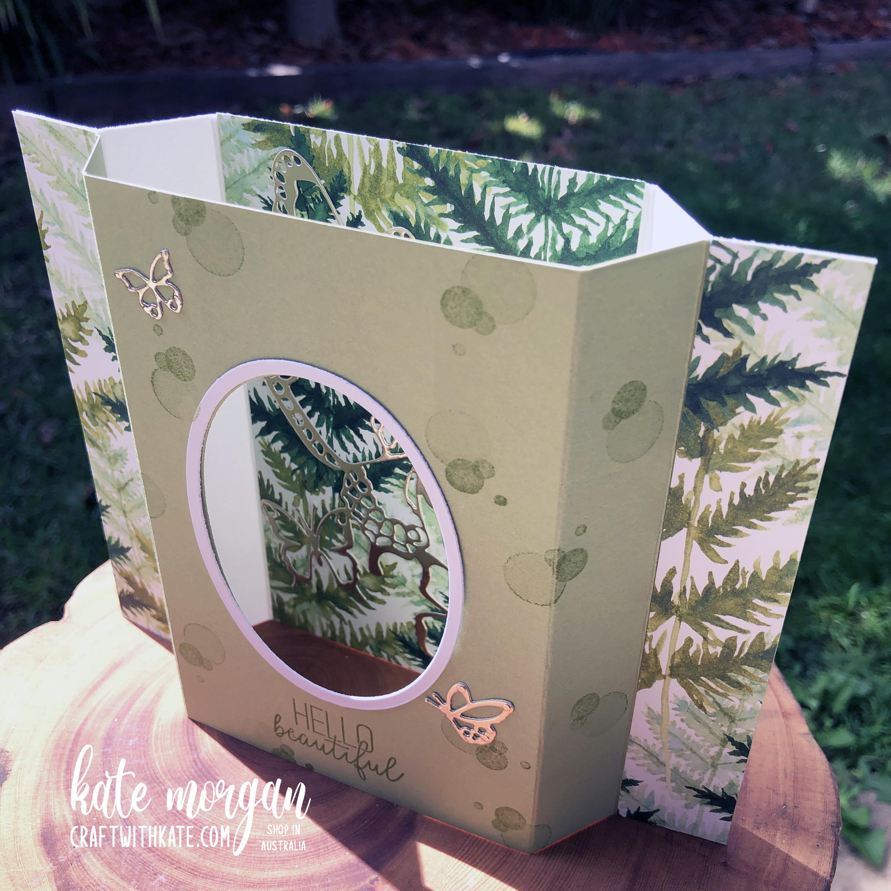 Diorama fancy fold card by kate morgan  stampin up australia 2021.
