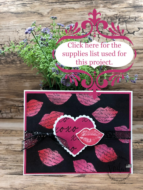Joseph coat kissing technique with hearts and kisses stamp set supplies list   1 
