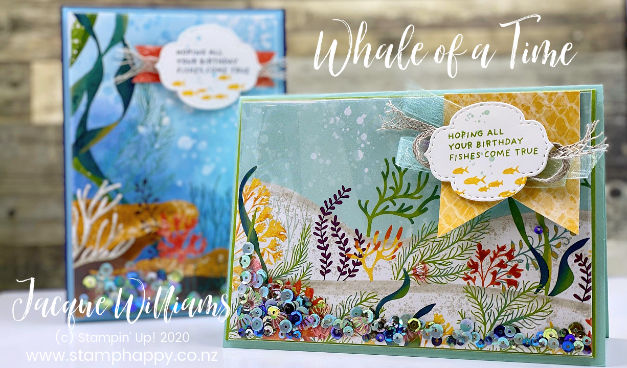 Stampin up whale of a time quick easy shaker card rosemarrie gonzalez seashell how do i make a shaker card  2 