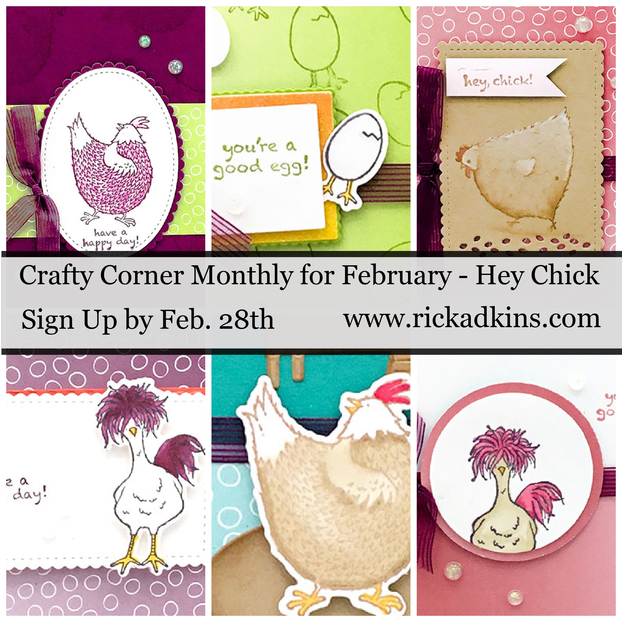February 2021 crafty corner hey chick card class 