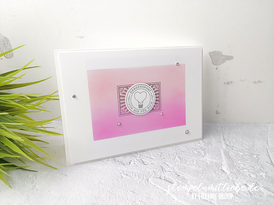 Herzenspost mit blending pinsel   stempeln mit liebe  1 