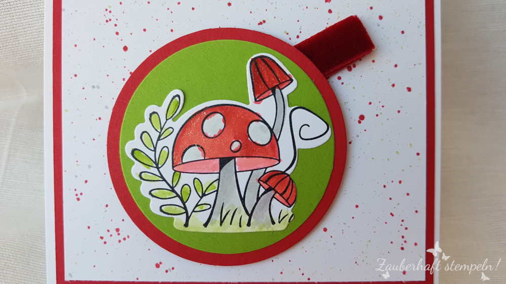 Stampinup glueckskarte schneckenpost fliegenpilz glueck zauberhaft stempeln