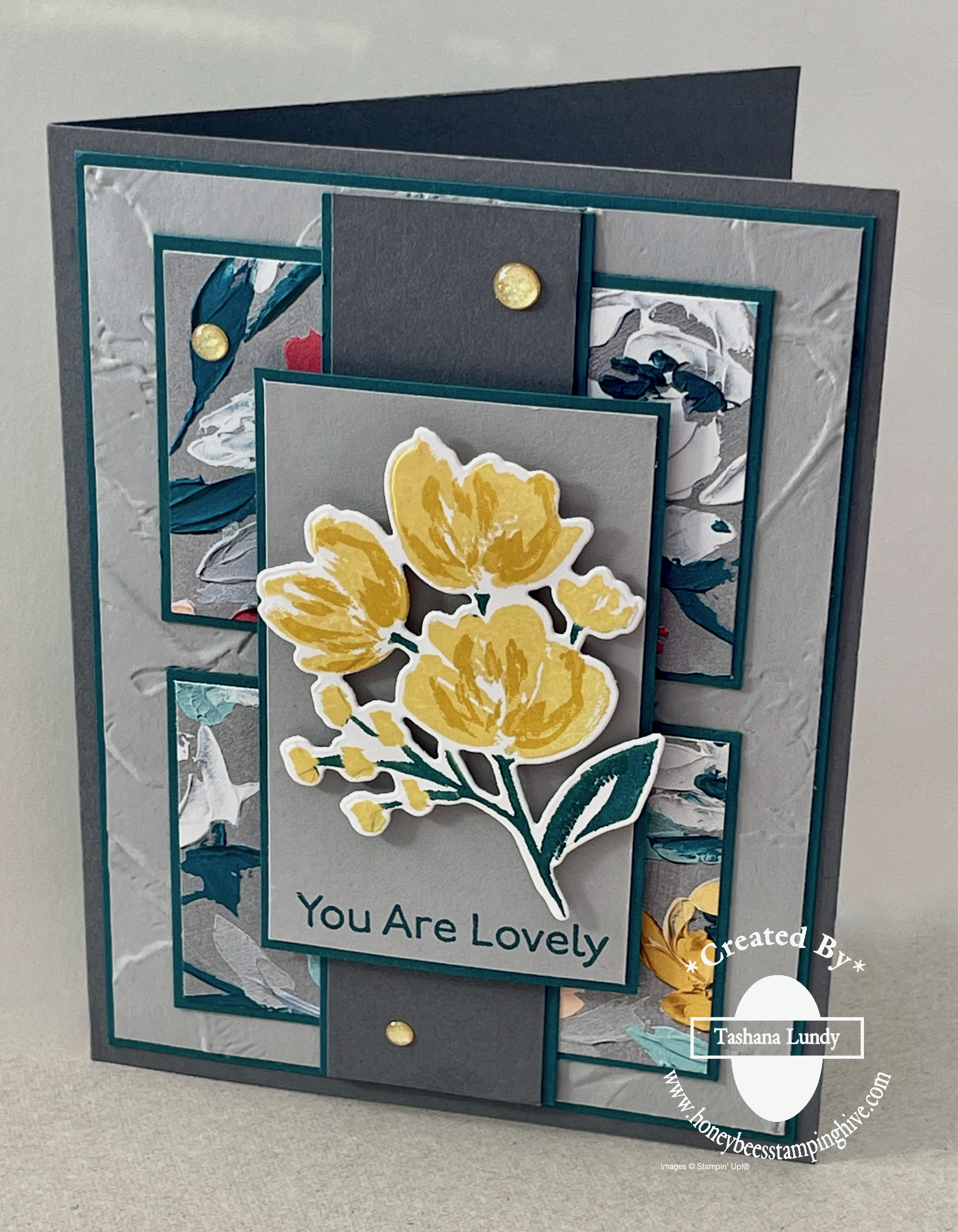 You are lovely   fine art floral honeybee s stamping hive