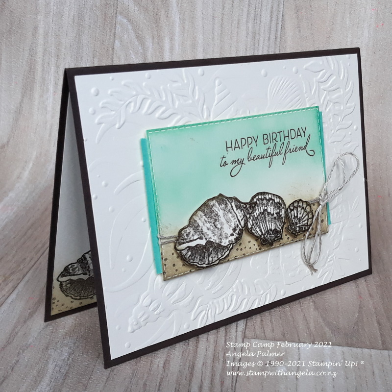 Stamp camp seashells card