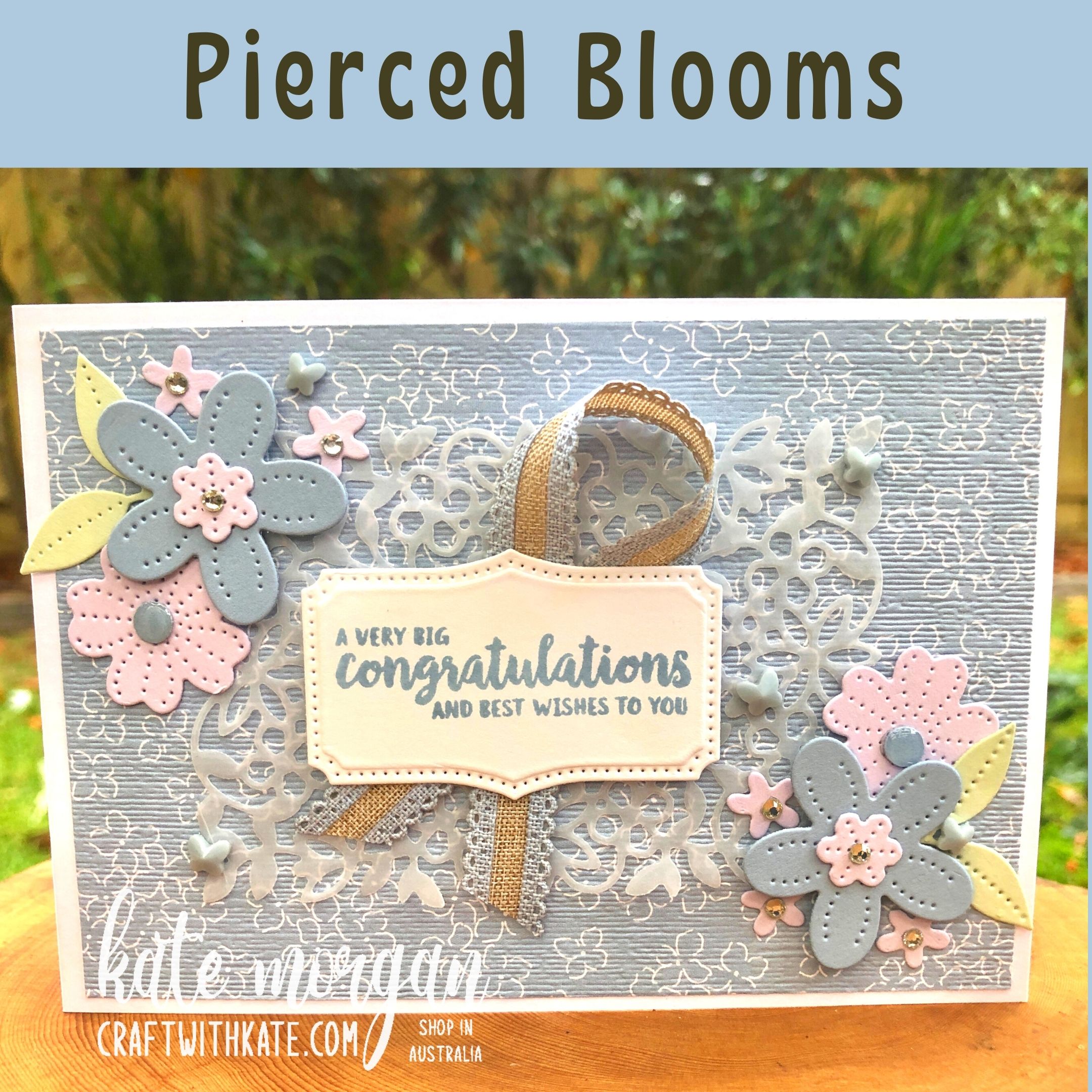 Pierced blooms seaside spray feminine card by kate morgan  stampin up australia 2021