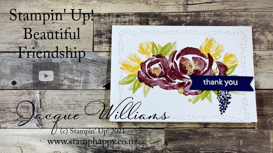 Stampin up beautiful friendship stitched with whimsy quick card thank you note blog